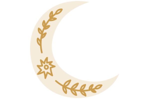 A Crescent Moon with Floral Designs