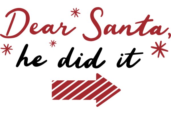 A Festive Greeting: A Red Arrow Points to a Heartfelt Message from Santa Claus