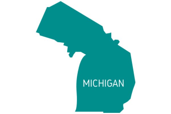 Michigan State Map with Text