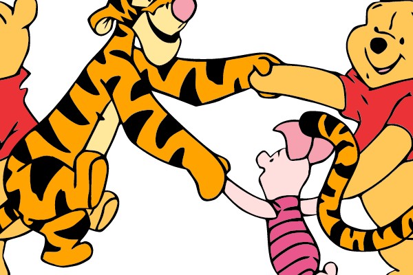 Joyful Hugs: Tigger, Winnie the Pooh, and Piglet