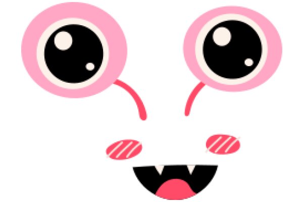 A Playful Pink and Black Character with a Big Eye and a Small Mouth