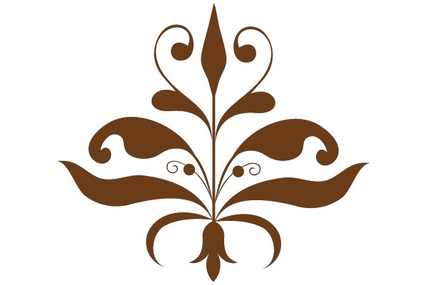 Brown and White Floral Pattern.