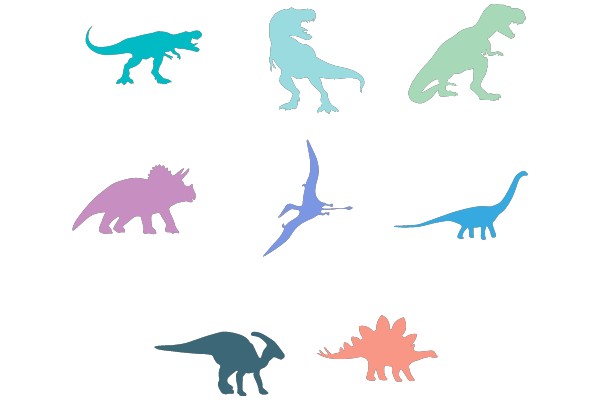Dinosaur Silhouettes: A Colorful Array