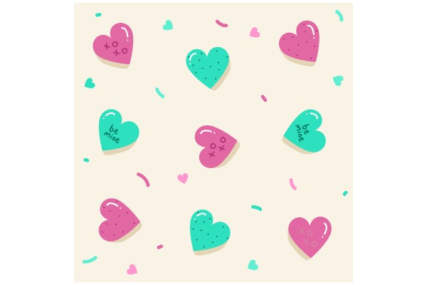 Sweet Delights: A Collection of Candy Heart Designs