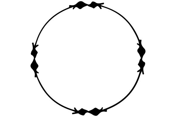 Circular Frame with Symmetrical Design and Horizontal Lines
