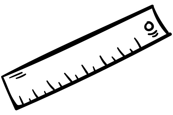 Simple Line Drawing of a Ruler