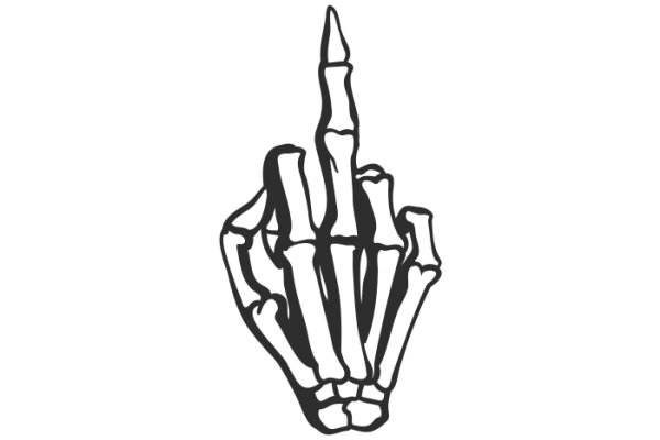A Simple Line Drawing of a Skeleton Finger