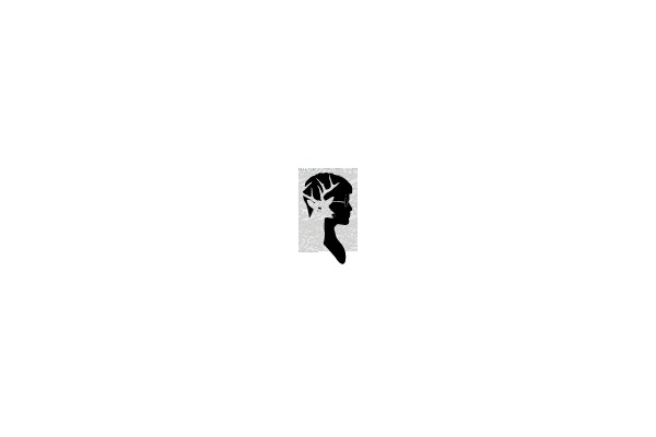 Silhouette of a Human Head with Antlers