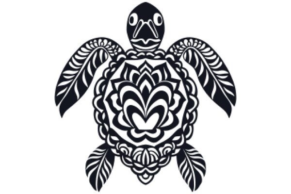 Stylized Turtle Design with Intricate Patterns