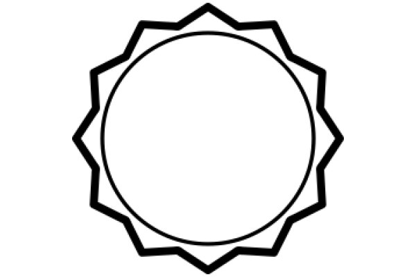 Stylized Geometric Design: ACircle and a Zigzag Line