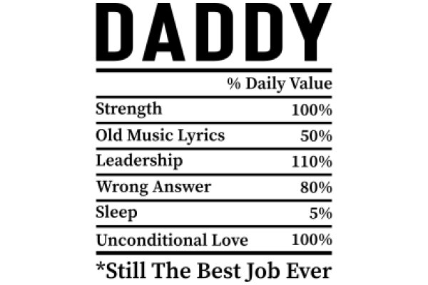 Daddy's Daily Value Chart: A Comprehensive Guide to His Strength, Old Music, Leadership, Wrong Answers, Sleep, Unconditional Love, and Job Satisfaction