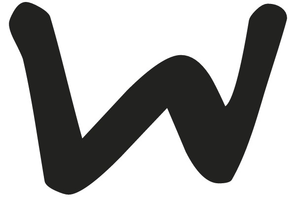 Black Letter W on White Background