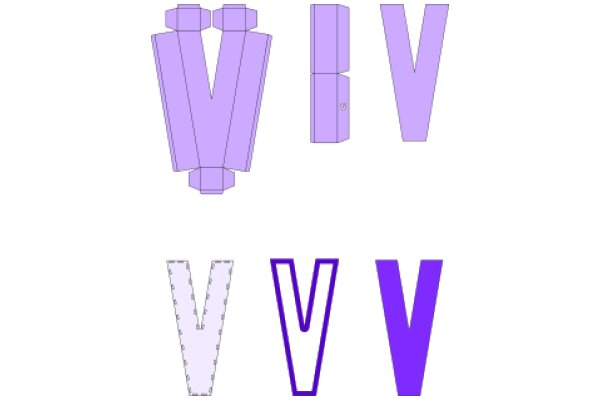 Vivid Vocabulary: A Collection of Purple Letters and Shapes