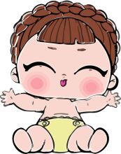 Adorable Cartoon Character: A Chubby Baby with Blonde Hair and Pink Cheeks