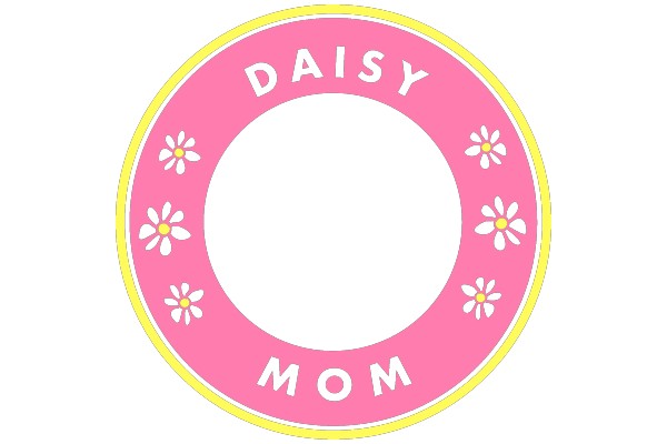 Pink and Yellow Floral Circle Frame with 