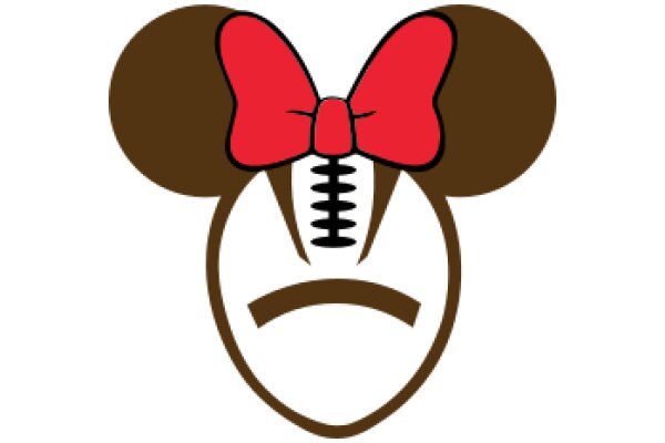 A Playful Twist on a Classic Character: Mickey Mouse with a Red Bow and a Lace-Up Shoe