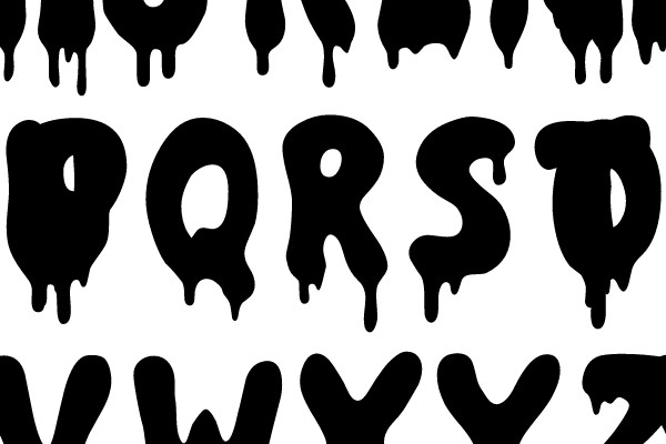 Dripping Alphabet and Numbers
