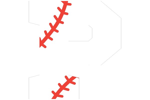 Red Stitch Design on White Background