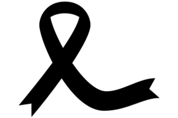 A Simple Black Ribbon Symbolizing Awareness or Support for a Cause