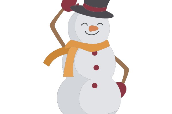 Winter Delight: A Festive Snowman Clip Art