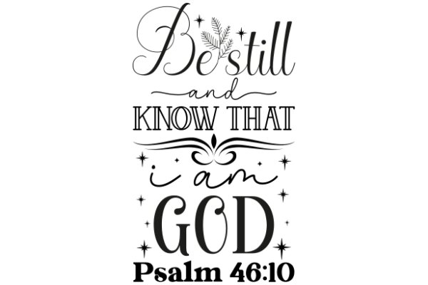 Bestill and Know That I Am God: Psalm 46:10