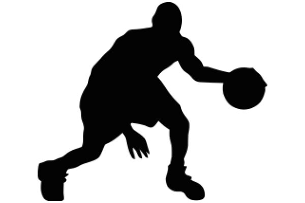Silhouette of a Basketball Player in Action