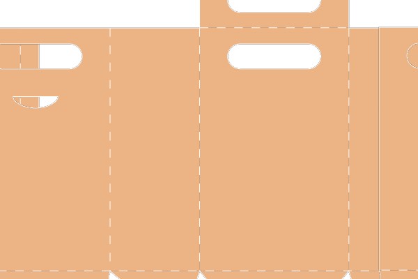 Template for a Three-Piece Cardboard Packaging