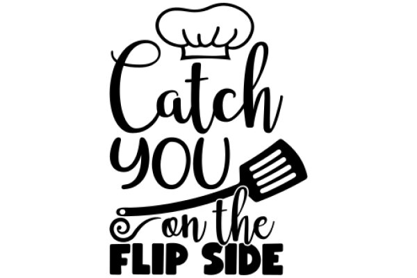 Culinary Catchphrase: 'Catch You on the Flip Side' with a Spatula and a Chef's Hat