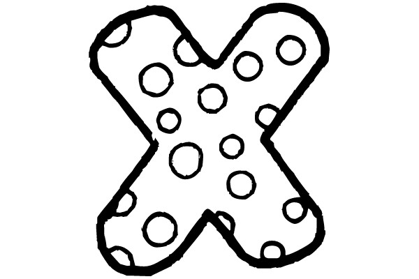 Polka Dotted 'X' Outline