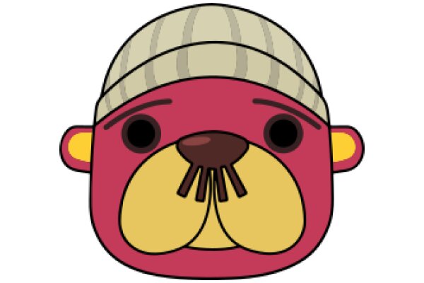 A Friendly Cartoon Character with a Unique Hat and a Nose for a Mouth