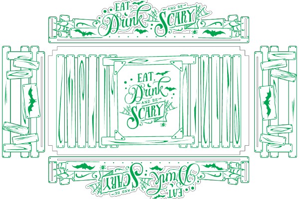 Eat, Drink, and Be Scary: A Halloween-themed Sign for a Bar