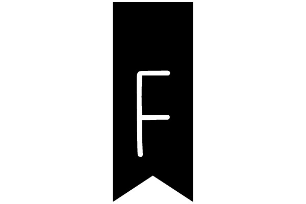 F on a Black Background