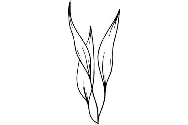 Stylized Artwork of Two Curved Leaves