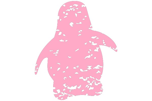 Pink Penguin Silhouette with White Pattern