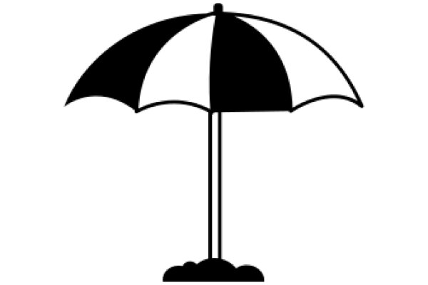 A Simple Line Drawing of an Umbrella