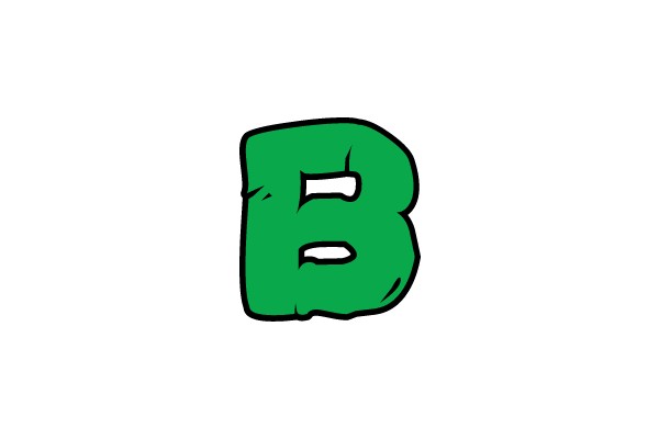 Bold Green Letter B