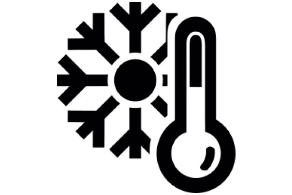 Simplistic Logo: Snowflake and Thermometer Design