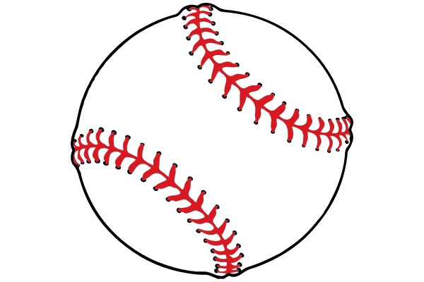 Baseball with Red Stitching