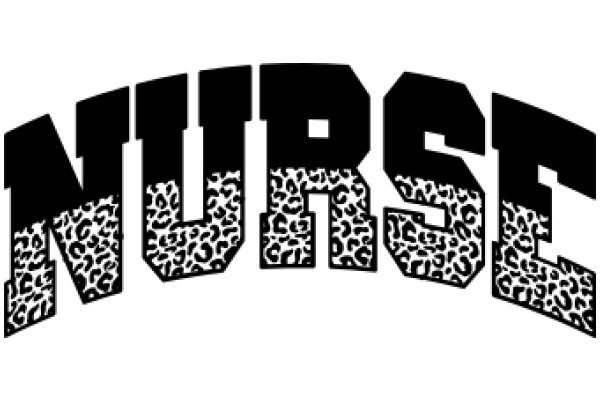 Stylized Nurse Logo with Leopard Print Background