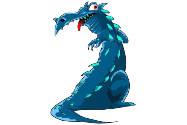 Vivid Imagination: A Playful Blue Alligator with a Tongue Out