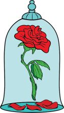 A Vibrant Rose in a Glass Vase