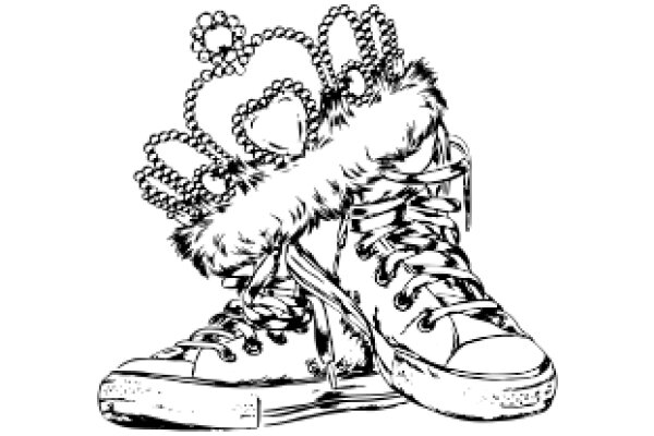 Whimsical Winter Boots with Furry Trim and Heart-Shaped Chains