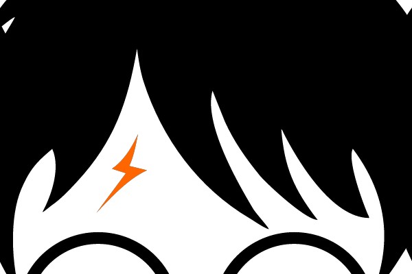 Icon of a Famous Wizard with a Lightning Bolt Scar and Glasses