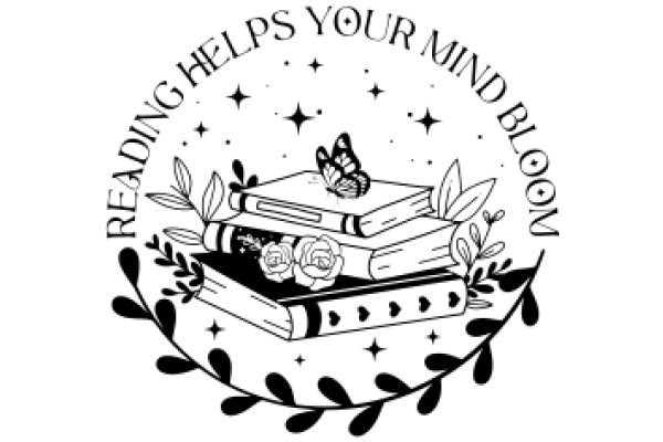 AReading Circle with a Butterfly and a Book, Surrounded by Stars and Leaves, with the Text 'READING HELPS YOUR MIND BLOOM'.
