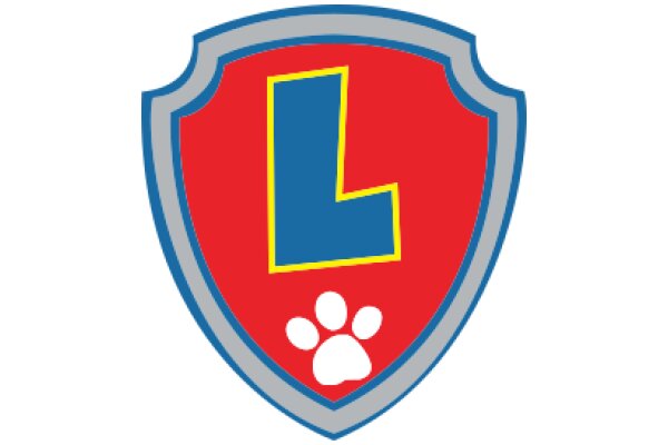 Vibrant Logo with a Paw Print and the Letter 'L' in a Shield Design