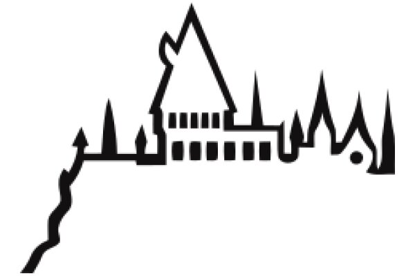 A Silhouette of a Castle with a Tower, Surrounded by Spikes and a Moat