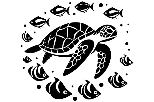 Sea Turtle and School of Fish Ensemble