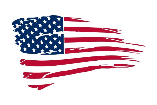 American Flag Design with Distressed Stripes