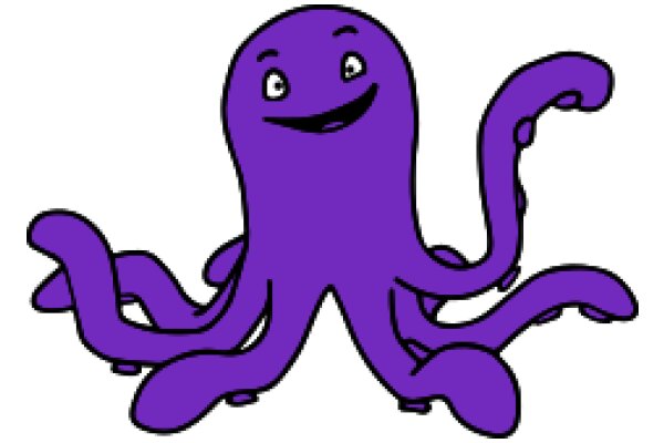 Purple Octopus with a Smile: A Whimsical Cartoon Character
