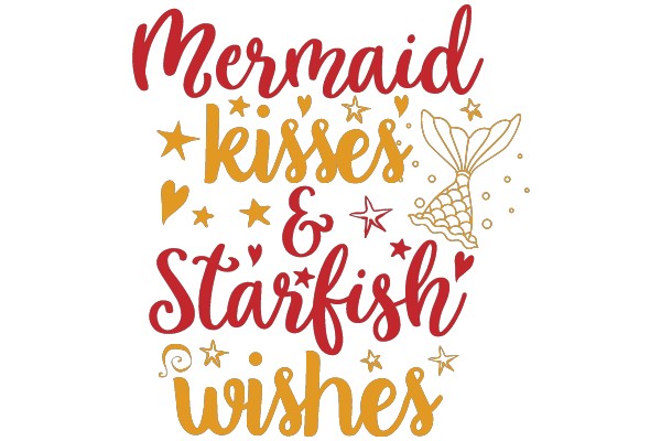 Magical Oceanic Wishes: A Whimsical Typographic Art Piece